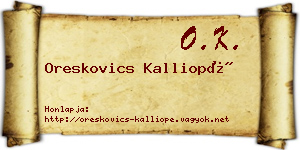 Oreskovics Kalliopé névjegykártya